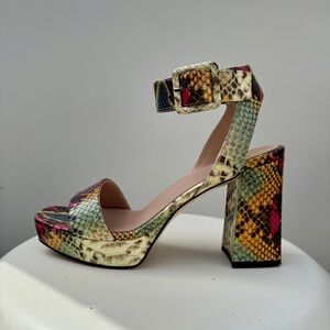 Naturalizer 27 Edit Jaselle Platform Sandal - Snake - Size 9.5 M